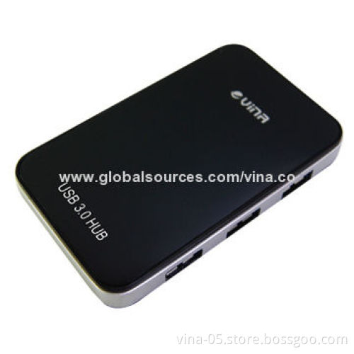 4-port USB3.0 Hub, 5V/2A Extra Power Adapter